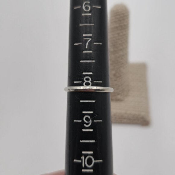 Size 8.25 Sterling Silver Beautiful Blue Sapphires Ring A2875 - Picture 7 of 9